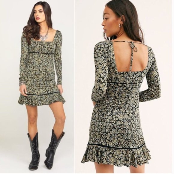Free People Dresses & Skirts - Free People Boheme Floral Mini Dress, Size 2